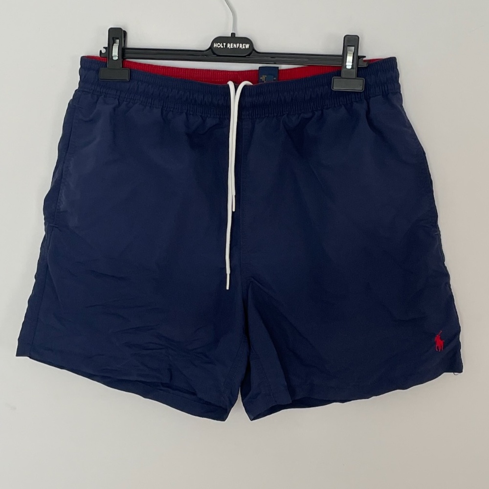 Polo Ralph Lauren Nylon Navy Blue Swim Shorts/Trunks for Men Size XL